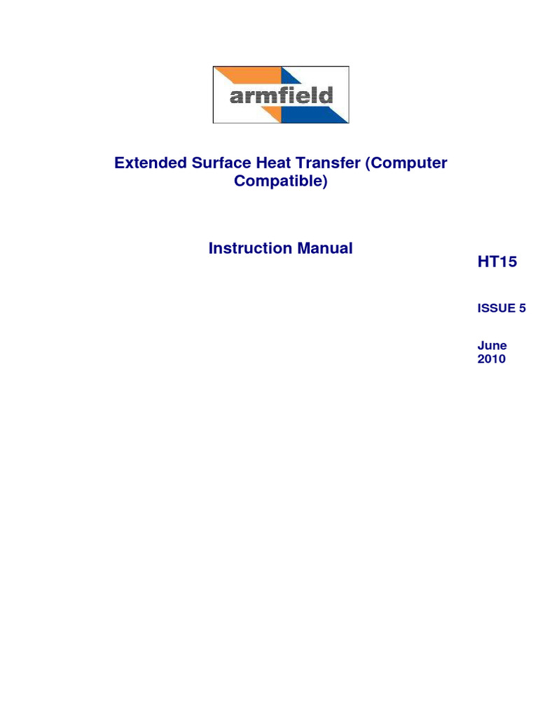 Armfield - Instruction - Manual - HT15 - Issue - 5 - Extended - Surface ...