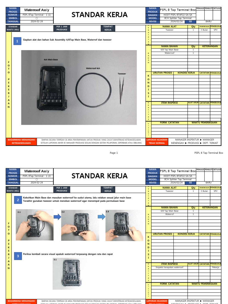 New Standard Kerja PSPL 8 Tap Terminal Box | PDF