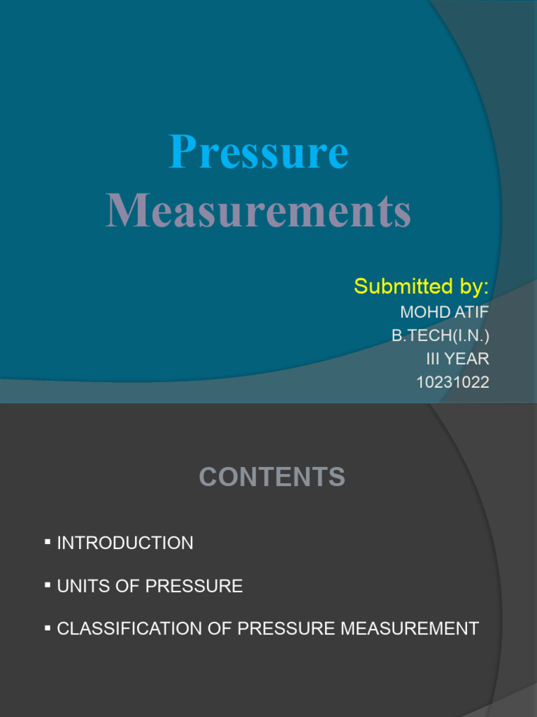 Understanding Pressure Measurements | PDF | Pressure Measurement | Pressure