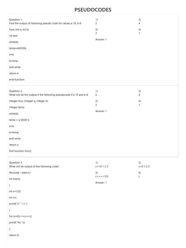 Acc 1 Pseudocodes | PDF | Control Flow | Parameter (Computer Programming)