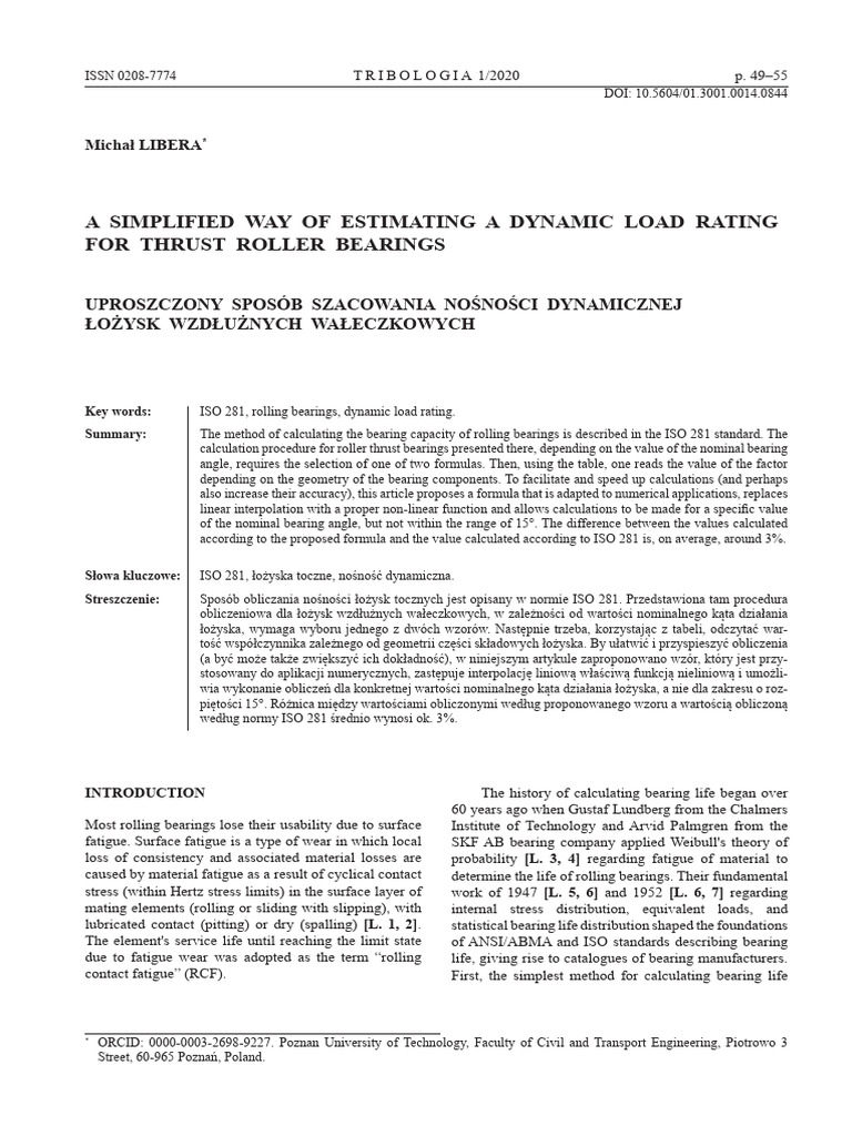 Simplified Dynamic Load Rating Formula | PDF | Trigonometric Functions ...