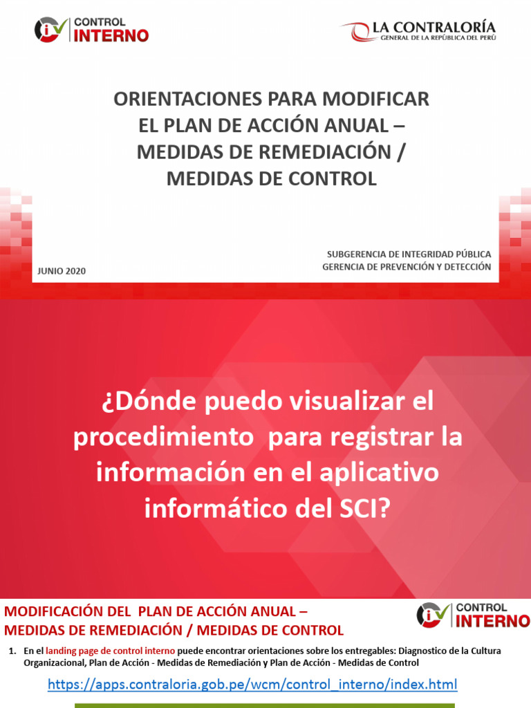 Orientaciones para Modificar El Plan de Acción - Sistema de Control ...