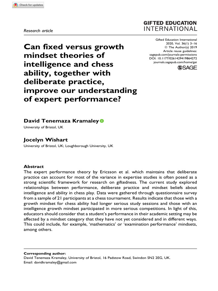 Tenemaza kramaley wishart 2019 can fixed versus growth mindset theories