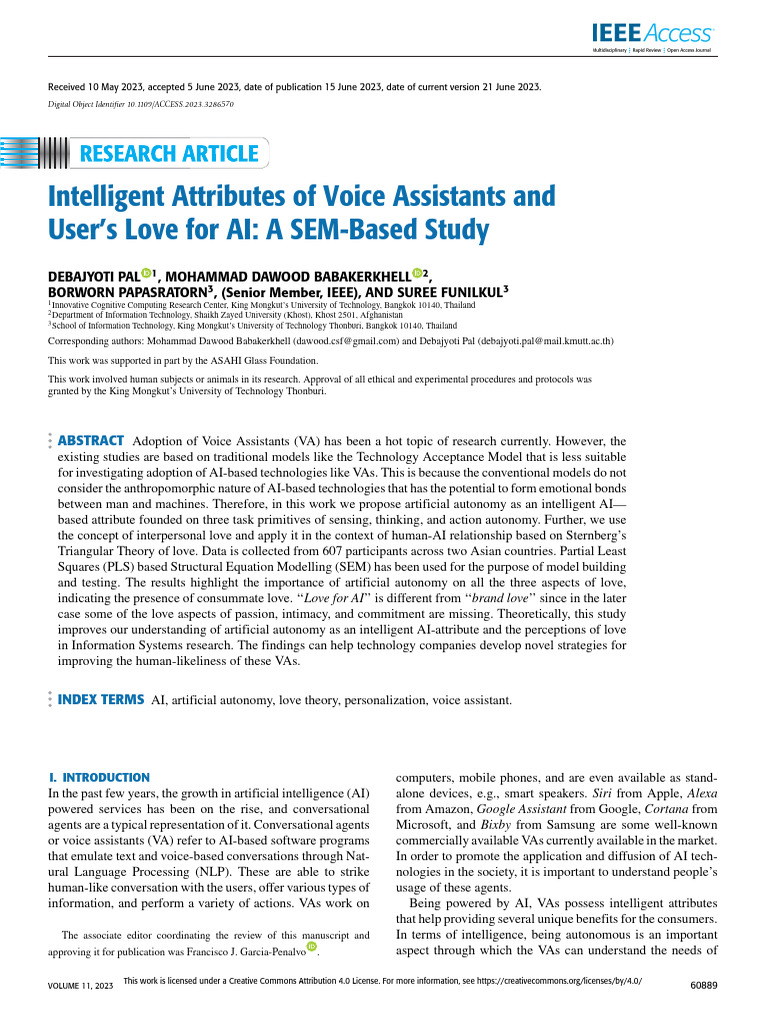 Intelligent Attributes of Voice Assistants and Users Love For AI A SEM ...