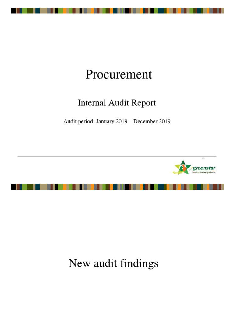 Procurement Internal Audit Findings 2019 | PDF | Procurement ...