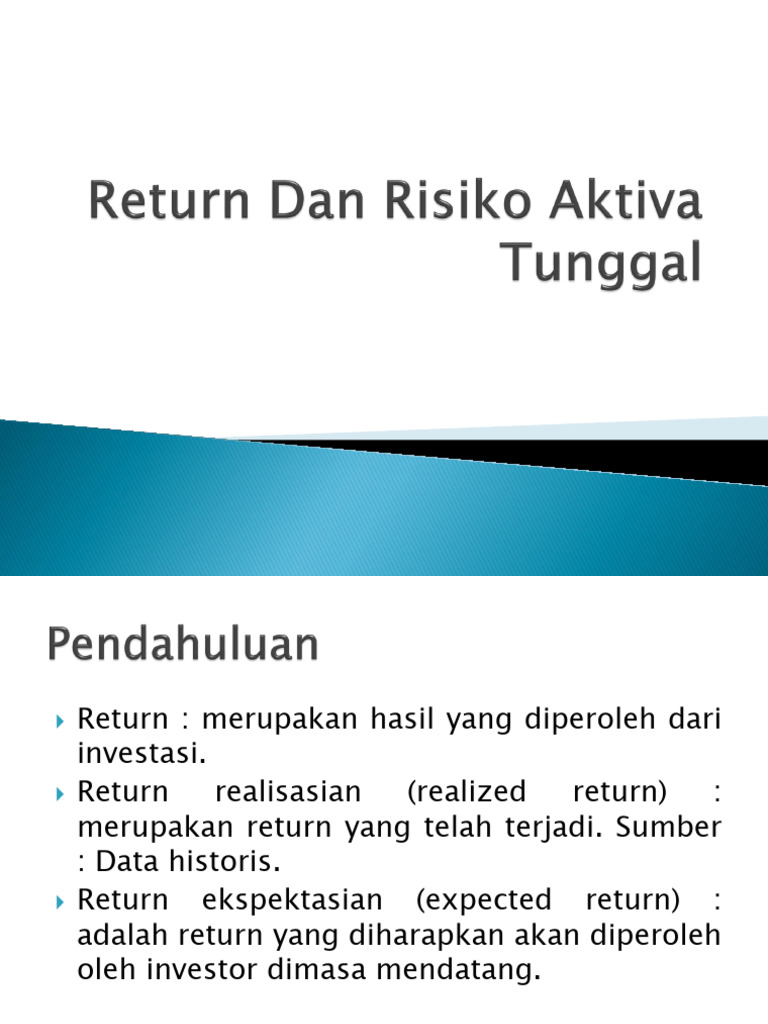 Memahami JenisJenis Return Investasi PDF