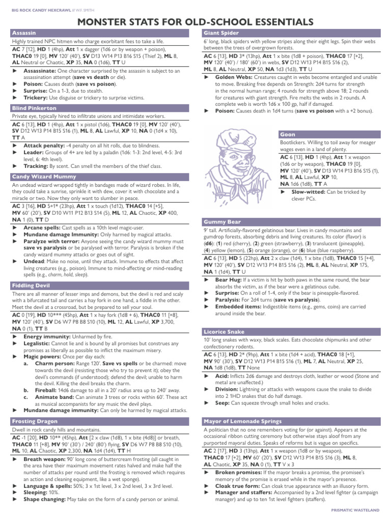 Big rock candy hexcrawl old school essentials pdf