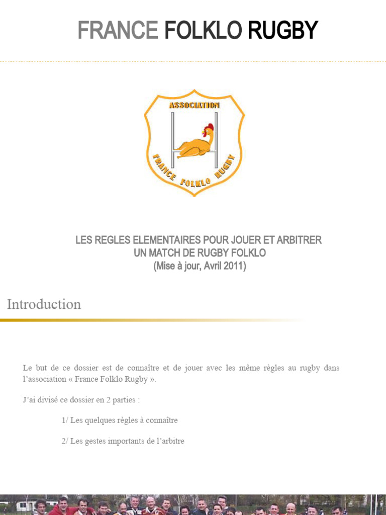 Règles de Rugby Folklo 2023 | PDF | Code du football | Des sports