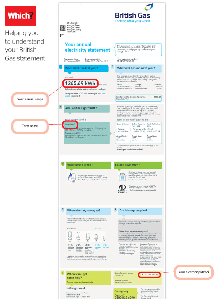 British Gas Statement 323917 | PDF | Fee | Power (Physics)