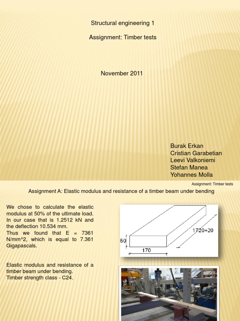 Timber Strength Testing Results | PDF | Lumber | Strength Of Materials