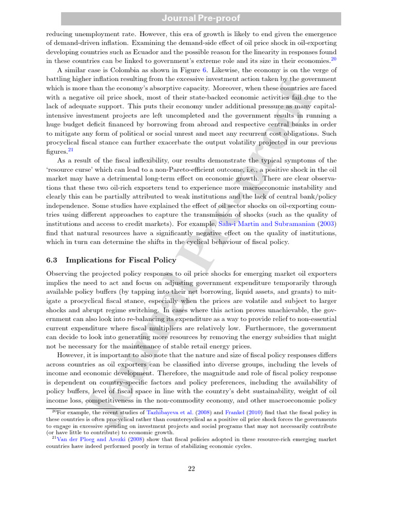 Impact of Oil Price Shocks on Fiscal Policy | PDF | Fiscal Policy ...