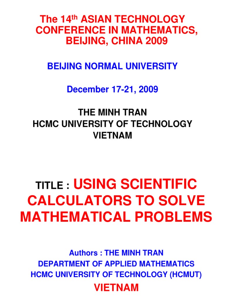 Solving Math Problems with Calculators | PDF | Calculator | Equations