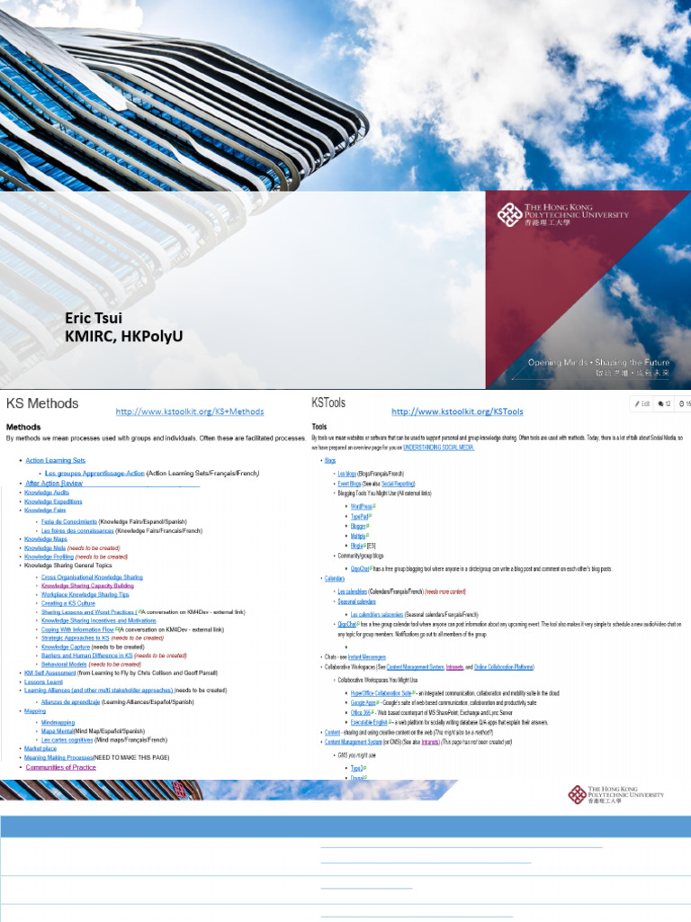 Knowledge Sharing Tools Pdf Human Communication Learning