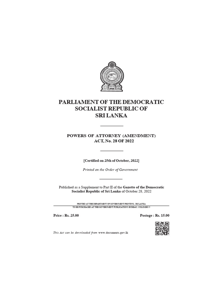 Powers of Attorney Amendment Act 2022 | PDF | Power Of Attorney ...