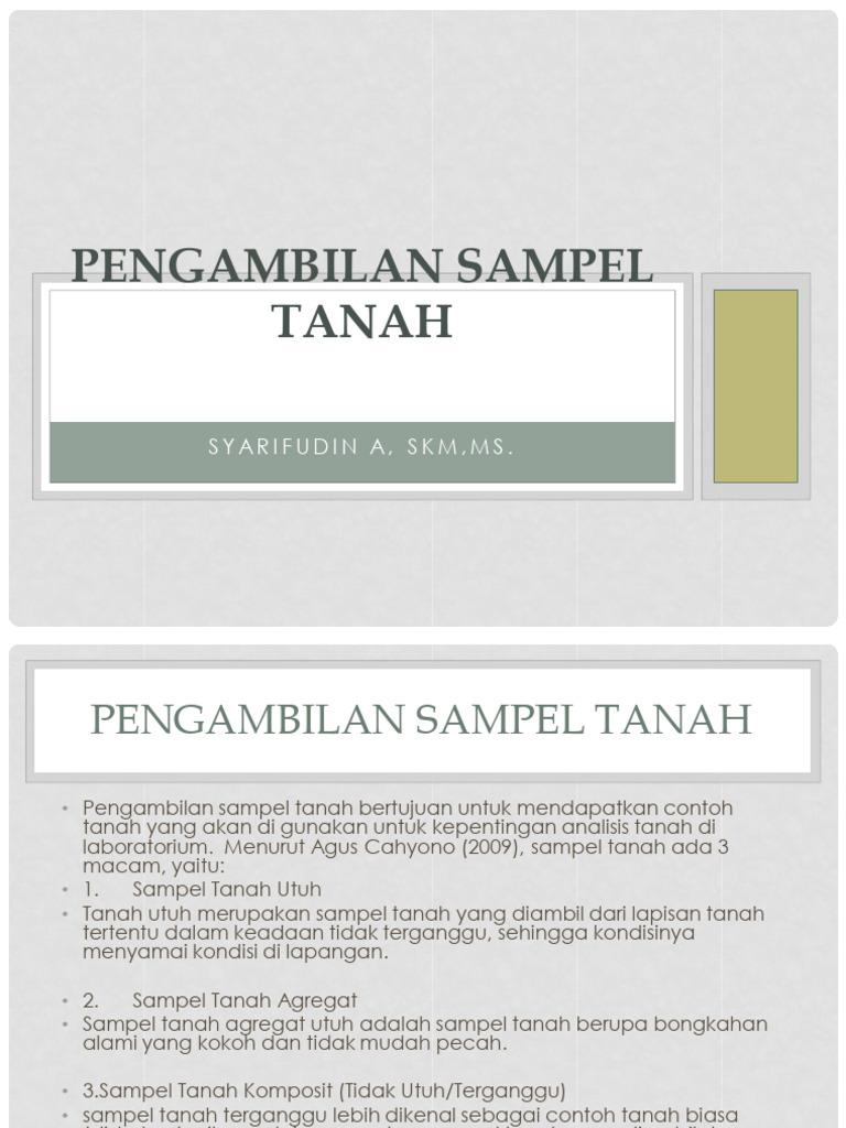 Metode Pengambilan Sampel Tanah | PDF | Ilmu Sosial