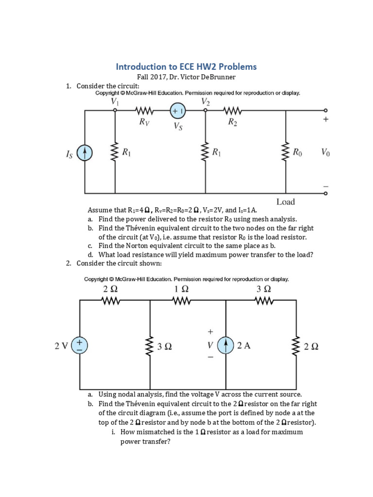 Introduction To Ece Hw2 Problems Pdf