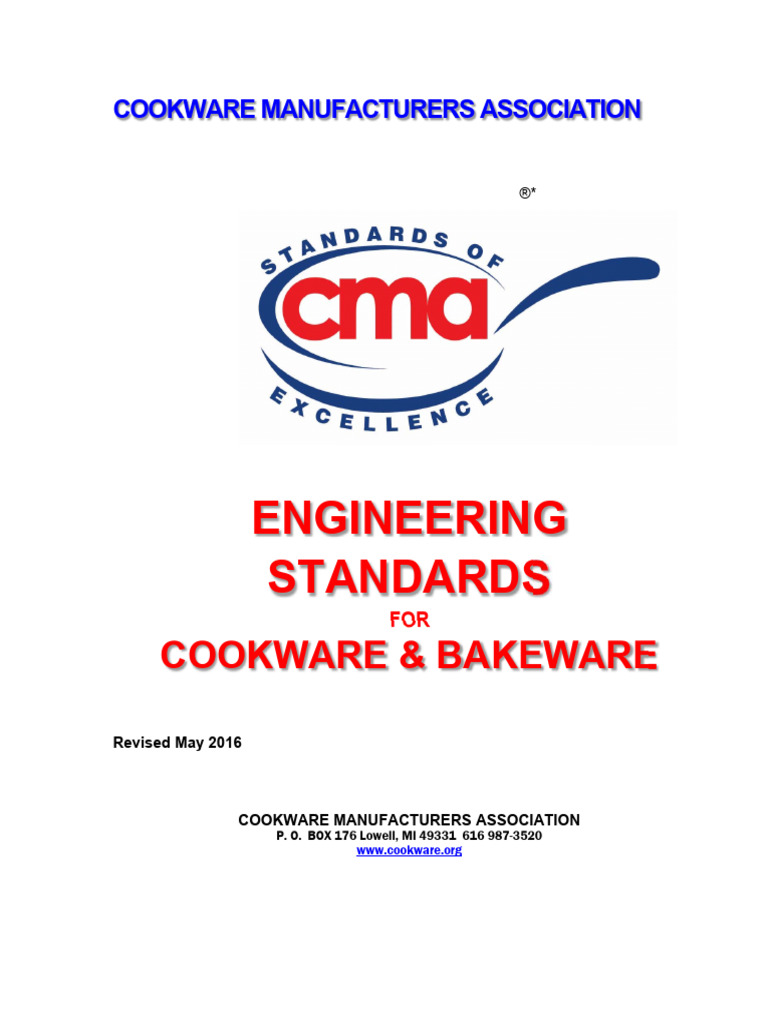 2016 cma engineering standards for cookware and bakeware pdf