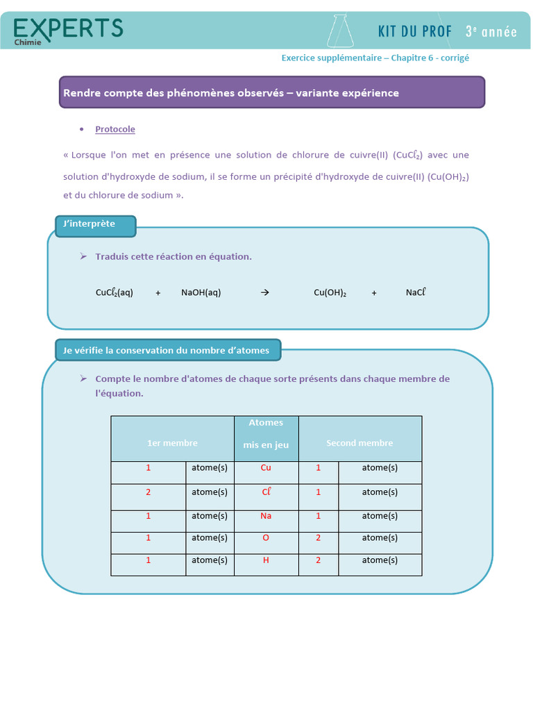 Équilibre des atomes en chimie | PDF | Sodium | Hydroxyde de sodium