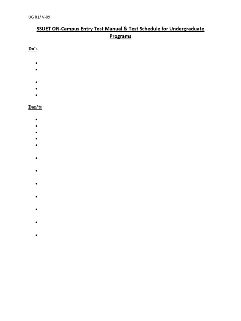 Entry Test Mannual Round 1 Fall 2024 SSUET | PDF | Computing