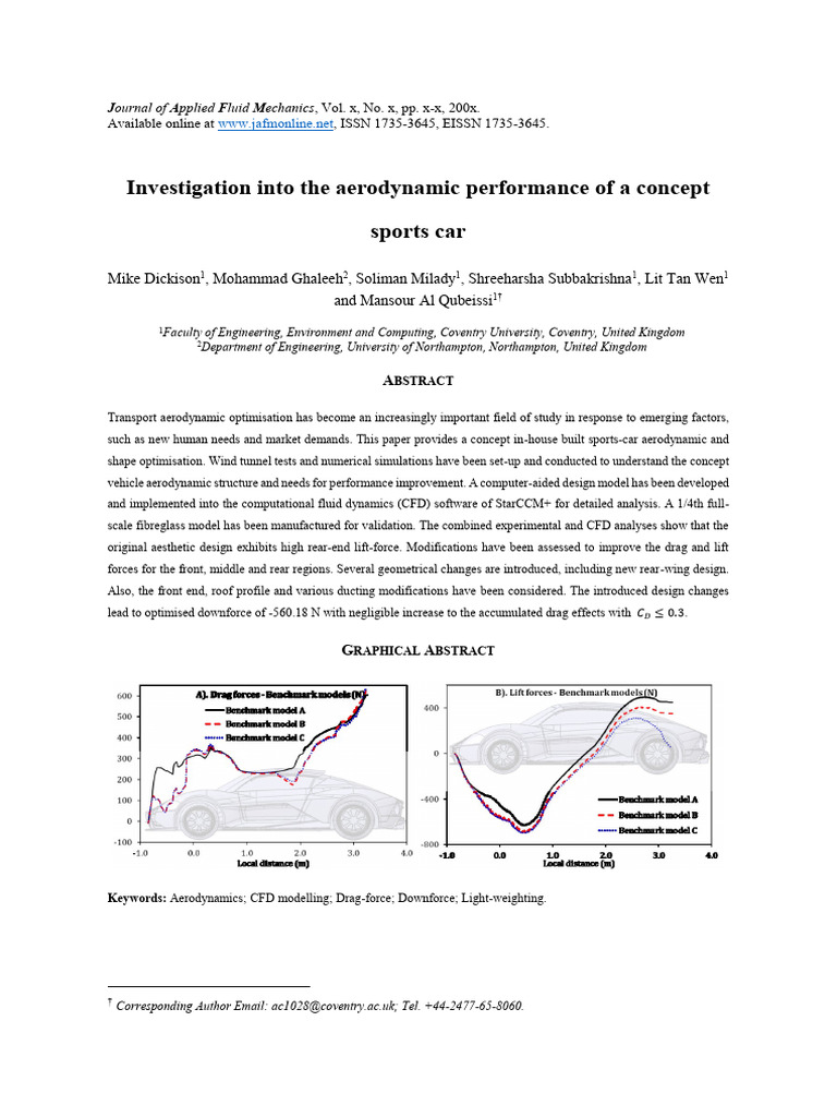 Investigation Into The Aerodynamic Perfo | PDF | Fluid Dynamics | Wind ...
