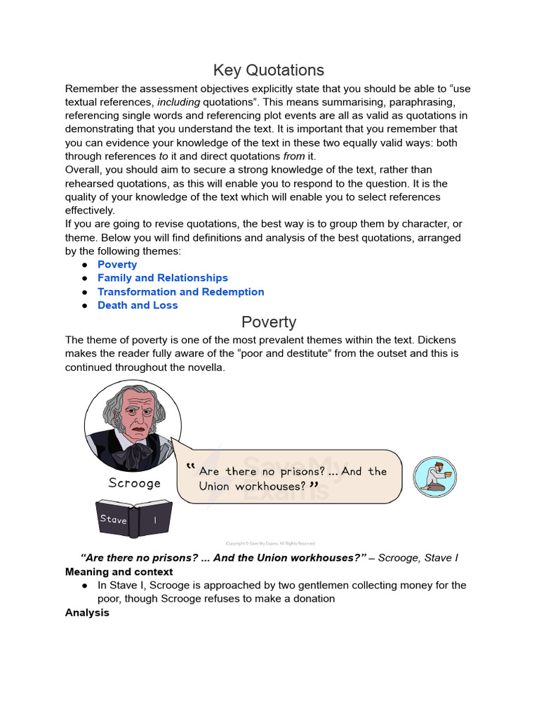 Key Quotations from A Christmas Carol | PDF | Ebenezer Scrooge | A ...