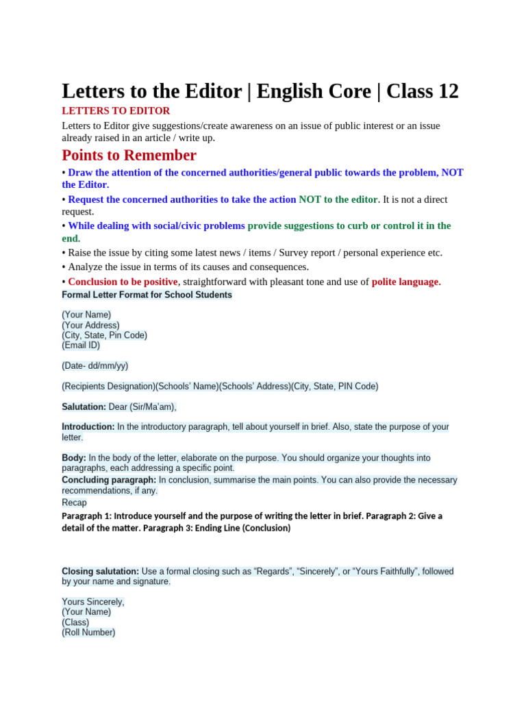 12 Letters To The Editor | PDF | Teachers | Classroom