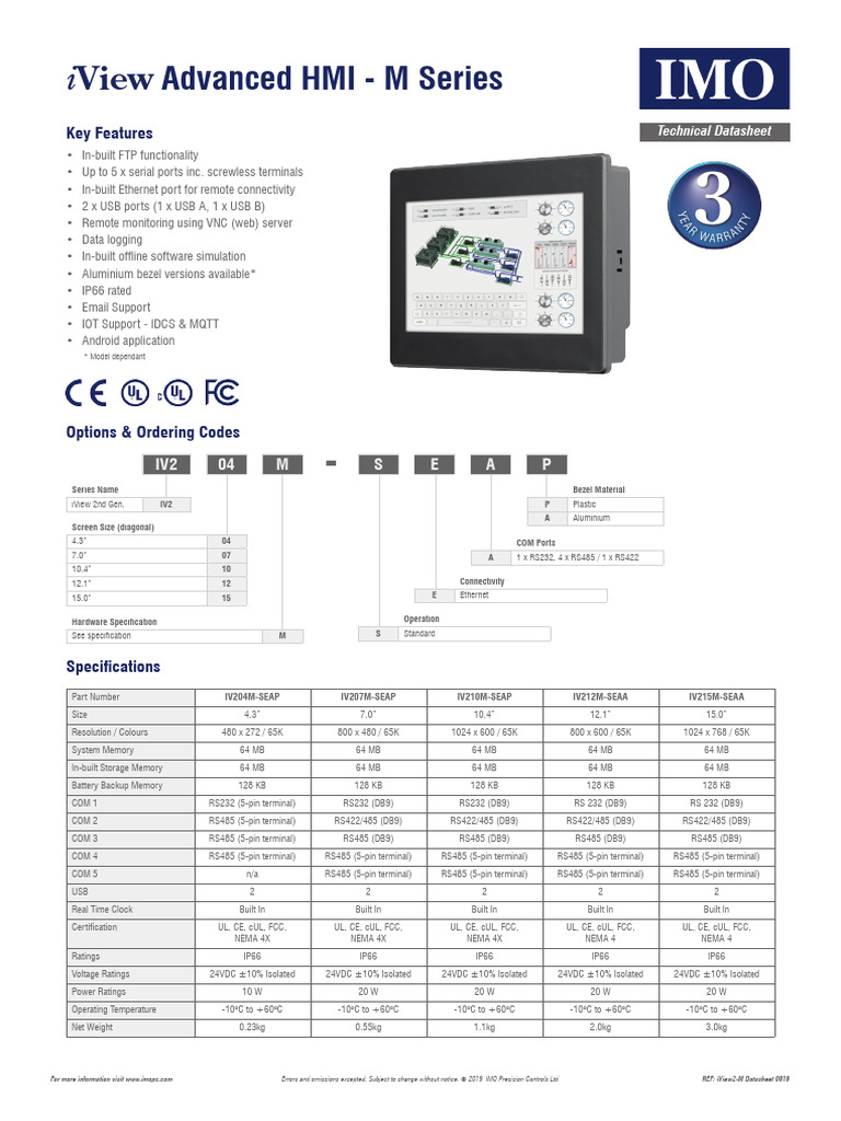 Iviewhmimseriesdatasheet | PDF | Usb | Computer Science