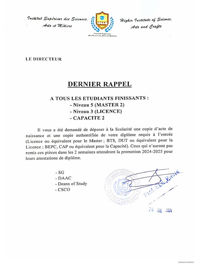 Note Dernier Rappel | PDF