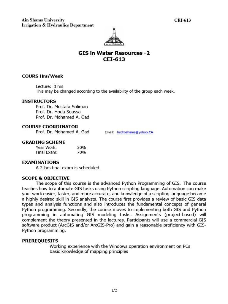 Advanced Python for GIS Automation | PDF | Geographic Information ...