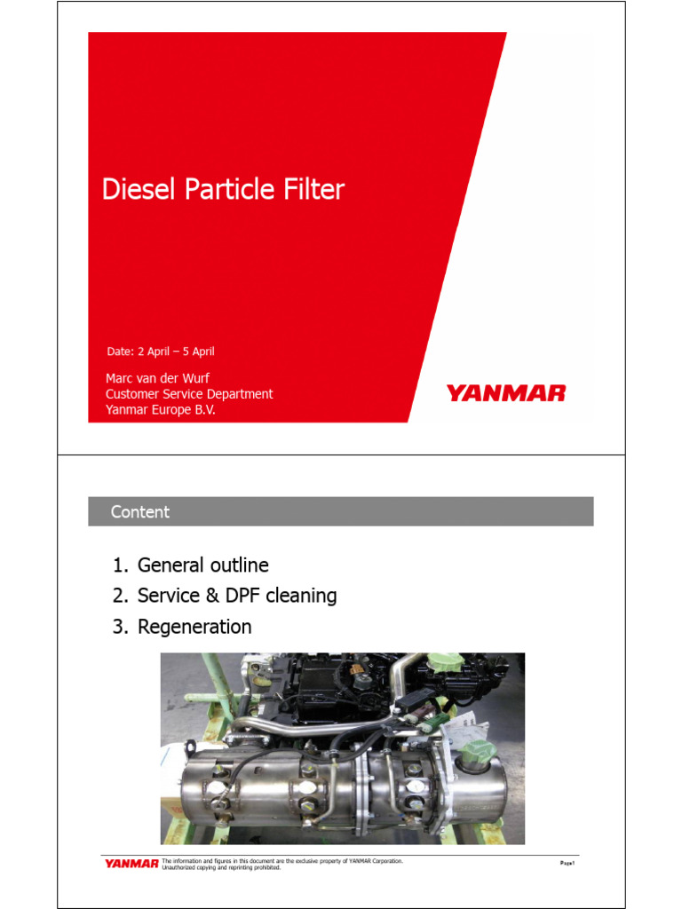 Yanmar DPF Regeneration Overview | PDF | Engines | Internal