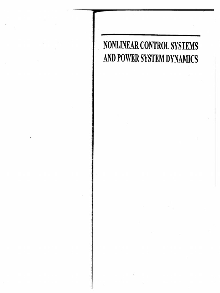Nonlinear Control Systems and Power System Dynamics | PDF