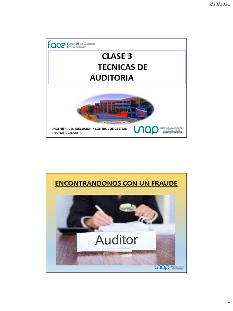 Clase 3 Tecnicas De Auditoria Pdf Auditoría Fraude