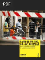 Parad el racismo, no a las personas. Perfiles raciales y control de la inmigración en España