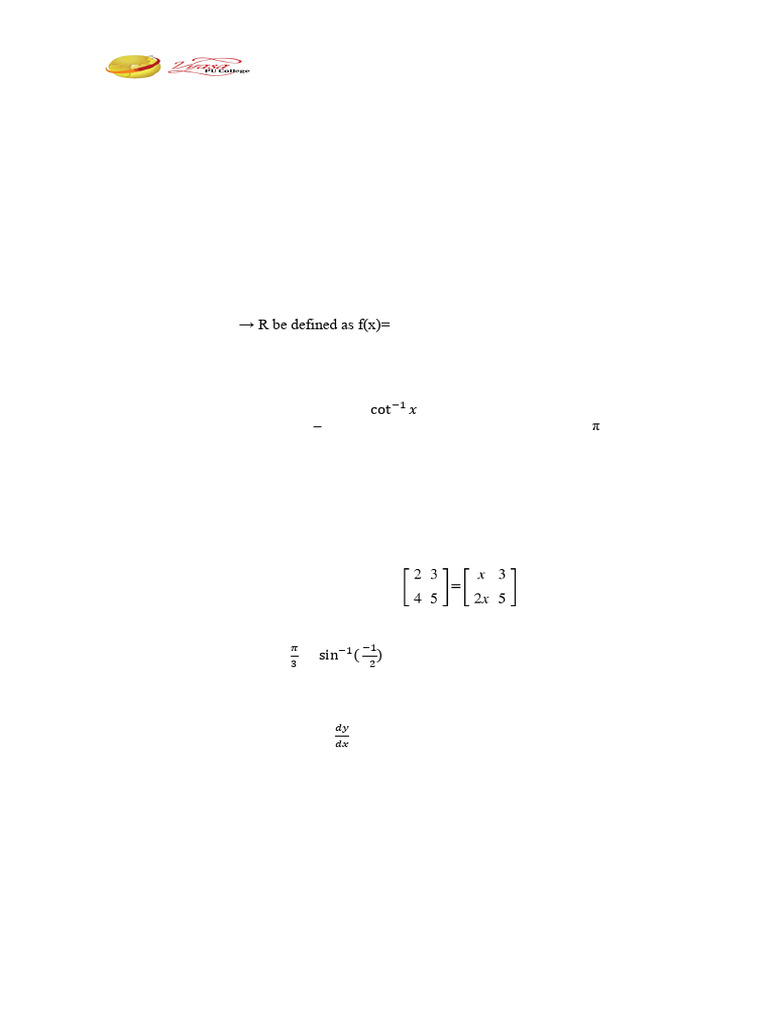 PU II Mathematics Quarterly Test | PDF | Applied Mathematics | Linear ...