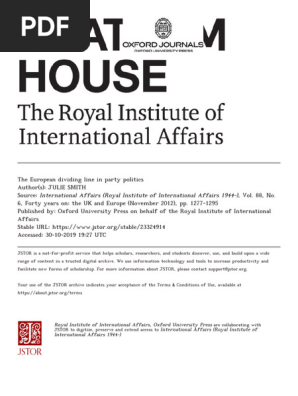 2. Julie Smith-The European Dividing Line in Party Politics (2012)