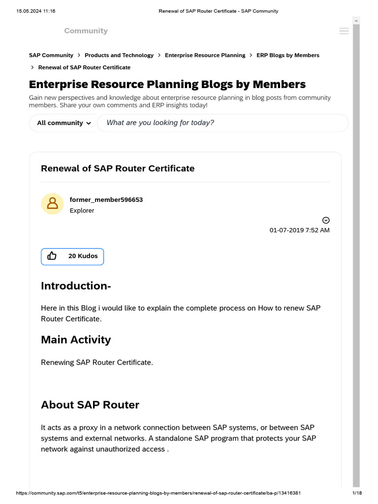 Renewal of SAP Router Certificate - Saprouter Sertifika Yenileme | PDF ...