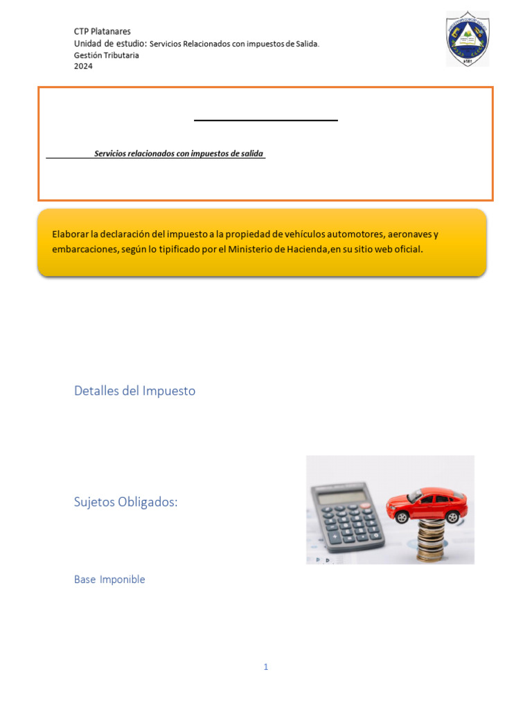 Impuesto A La Propiedad de Vehículos Automotores | PDF | Impuestos ...