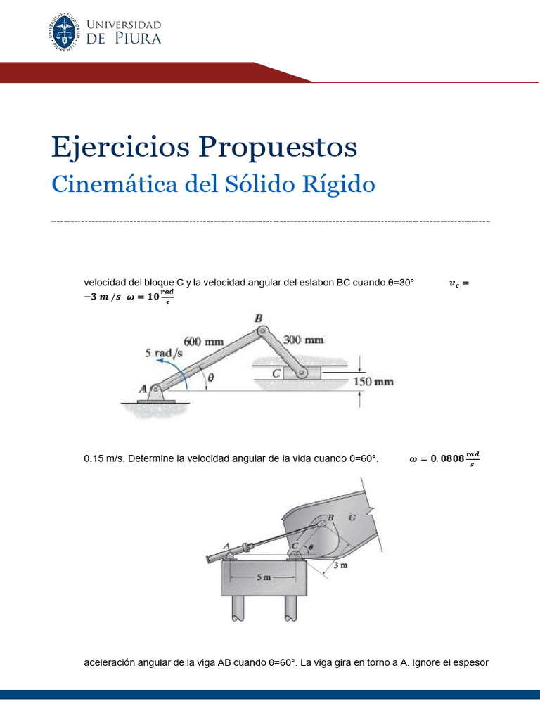 Cinemática del Sólido Rígido en Ingeniería | PDF | Velocidad | Cinemática