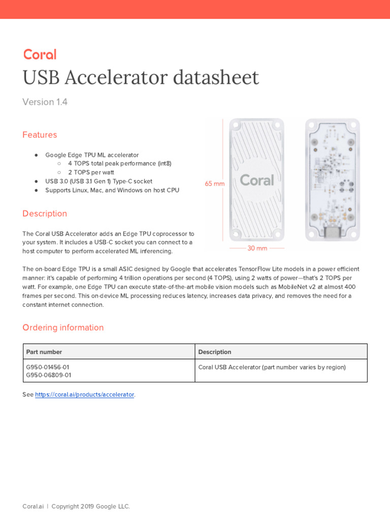 Coral Usb Accelerator Datasheet 3460241 Pdf Usb Electrical Connector