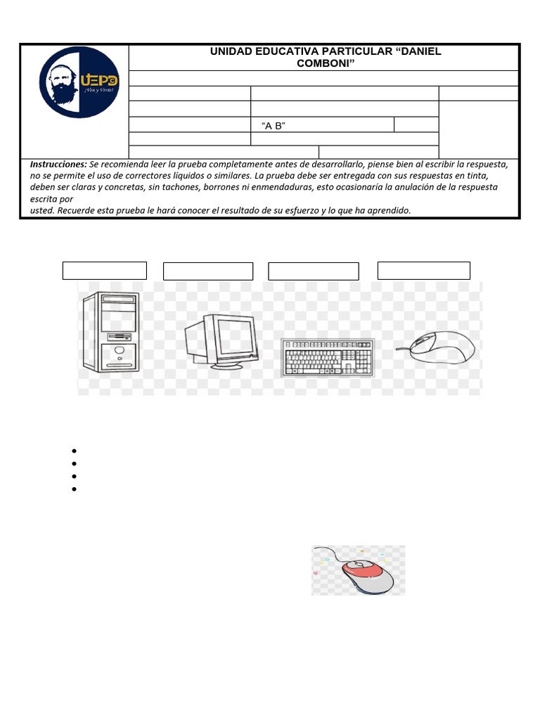 Examen de Computación 3ero A-B | PDF | Hardware de la computadora ...