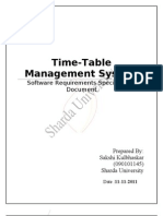 Time-Table Management System: Software Requirements Specification Document