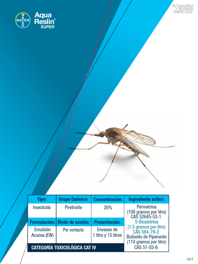 Aqua Reslin Super: Insecticida y Dosis | PDF | Alimentos | Vómitos