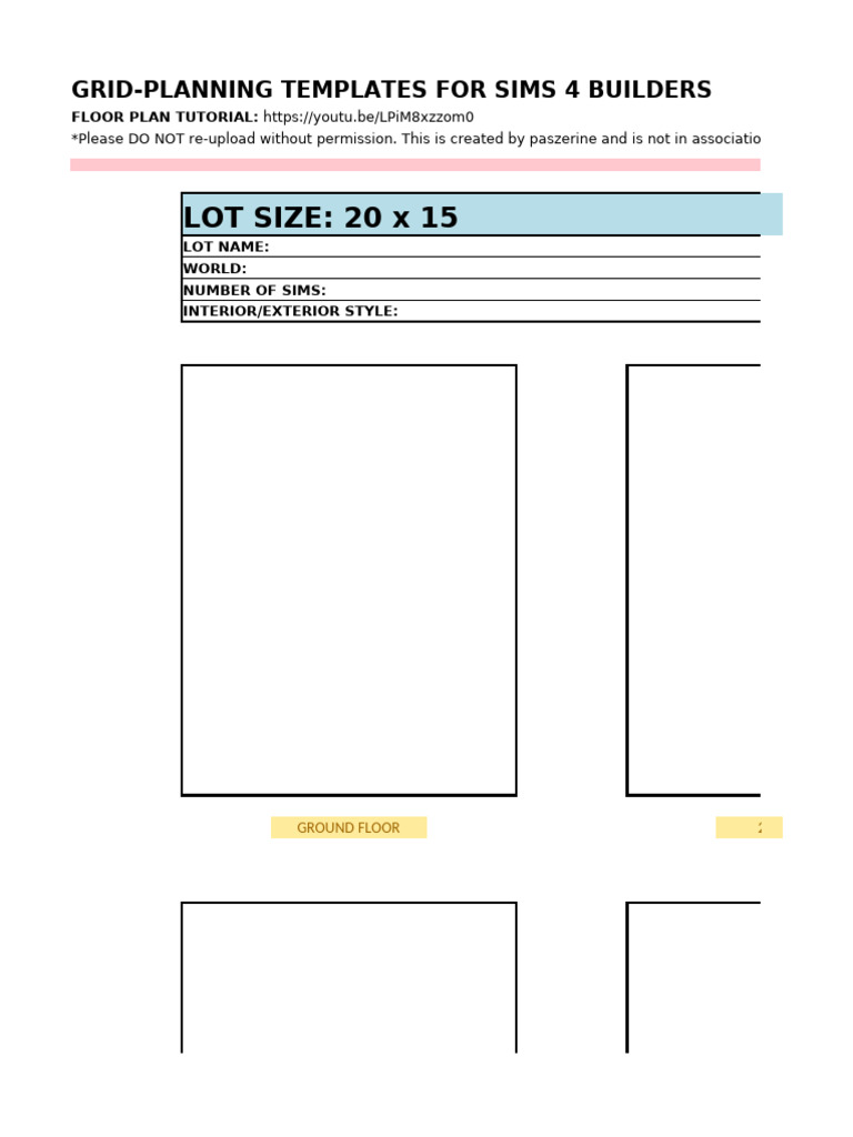 Sims 4 Grid-Based Floor Plan Templates | PDF | Home | Room