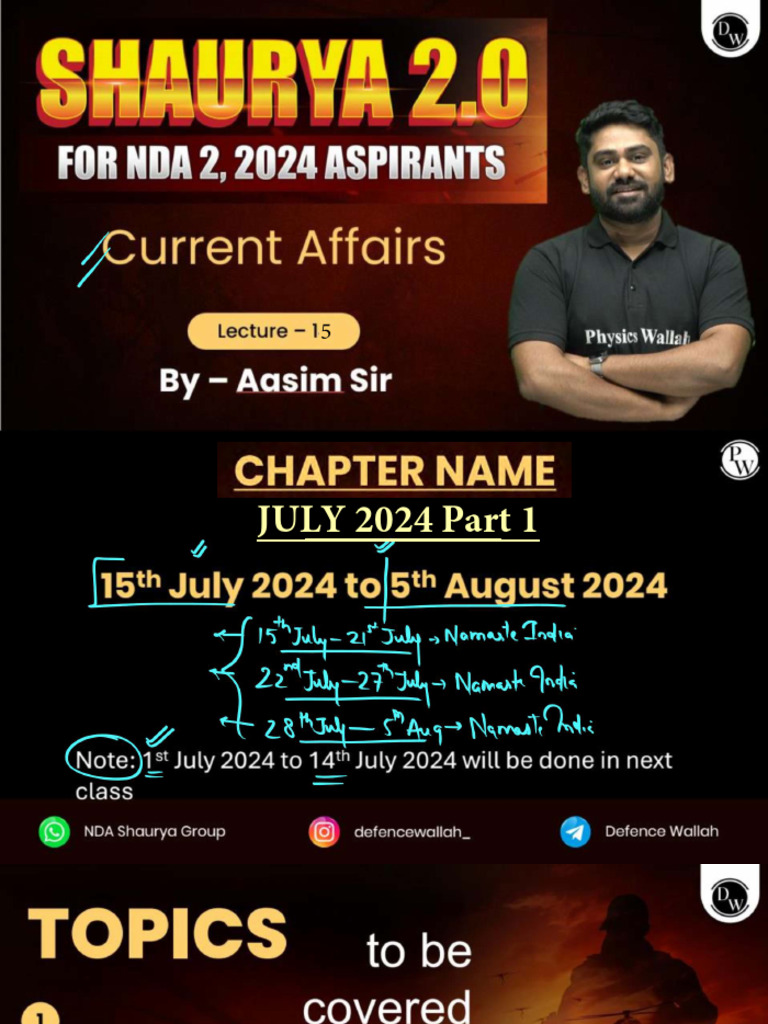 Current Affairs 15 Class Notes Pdf