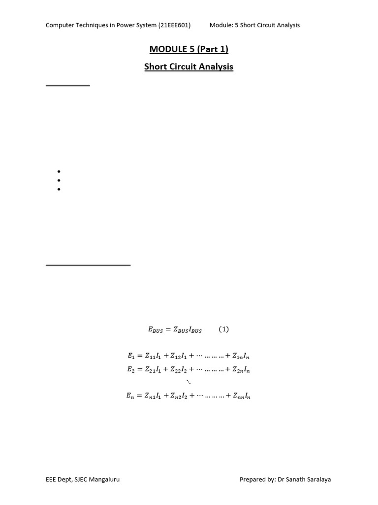 Short Circuit Analysis in Power Systems | PDF | Network Analysis ...