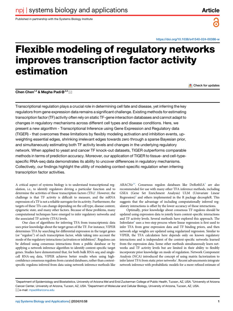 Flexible Modeling of Regulatory Networks | PDF | Gene Expression ...