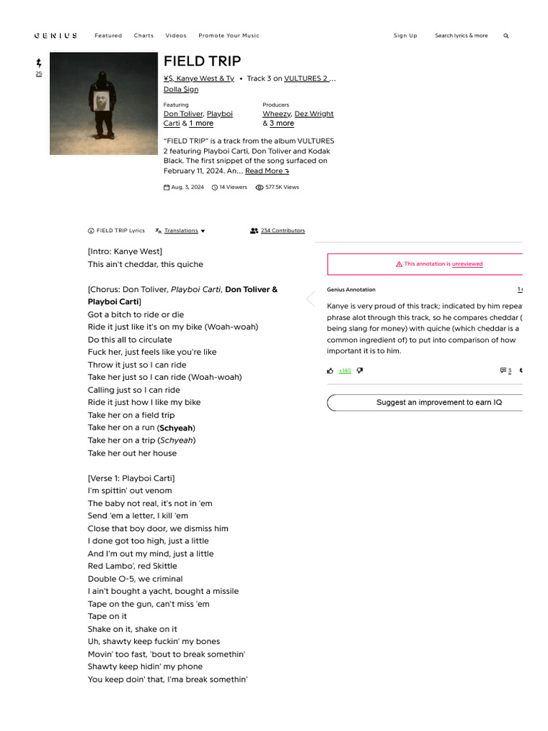  kanye west ty dolla ign field trip lyrics genius lyrics pdf