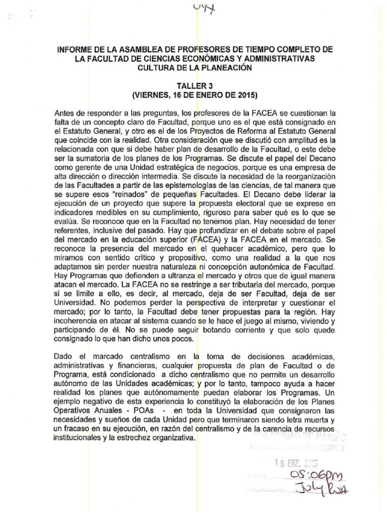 Taller 3 Facultad de Ciencias Economicas y Administrativas | PDF