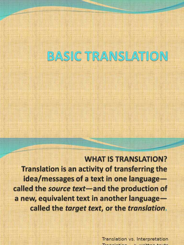 Basic Concept Of Translation Pdf Noun Translations