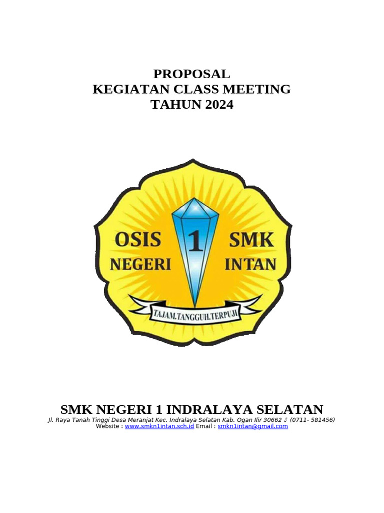 Proposal Kegiatan Class Meeting 2024 | PDF